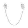 Silver / Single Baguette Chain Stud Earring - Adina Eden's Jewels