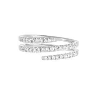  Diamond Triple Row Ring 14K - Adina Eden's Jewels
