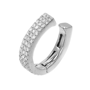 14K White Gold Diamond Triple Row Ear Cuff 14K - Adina Eden's Jewels