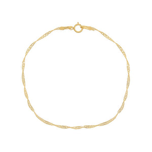 14K Gold Singapore Chain Bracelet 14K - Adina Eden's Jewels