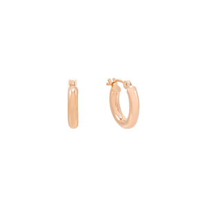 14K Rose Gold / 15 MM Hollow Hoop Earring 14K - Adina Eden's Jewels