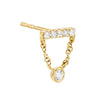 14K Gold / Single Diamond Bar Bezel Stud Earring 14K - Adina Eden's Jewels