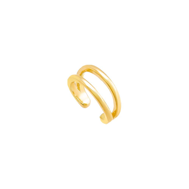 Gold / Single Solid Double Open Ear Cuff - Adina Eden's Jewels