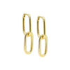 Gold / Pair Solid Double U-Shape Drop Link Huggie Earring - Adina Eden's Jewels