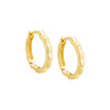 Gold / Pair / 11MM Solid Indented Huggie Earring - Adina Eden's Jewels