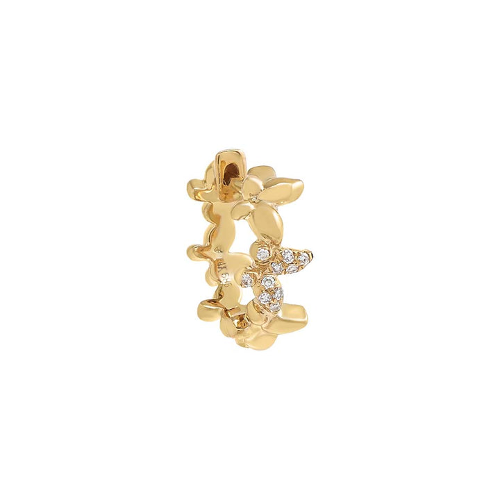 14K Gold / Single Solid Multi Butterfly Huggie Earring 14K - Adina Eden's Jewels