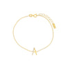 Gold / A Solid/Pavé Uppercase Initial Bracelet - Adina Eden's Jewels