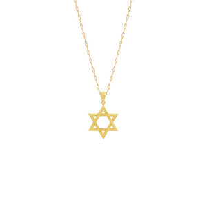 Gold / 16IN Solid Star Of David Necklace - Adina Eden's Jewels