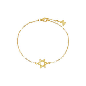 Gold Solid Star Of David Bracelet - Adina Eden's Jewels