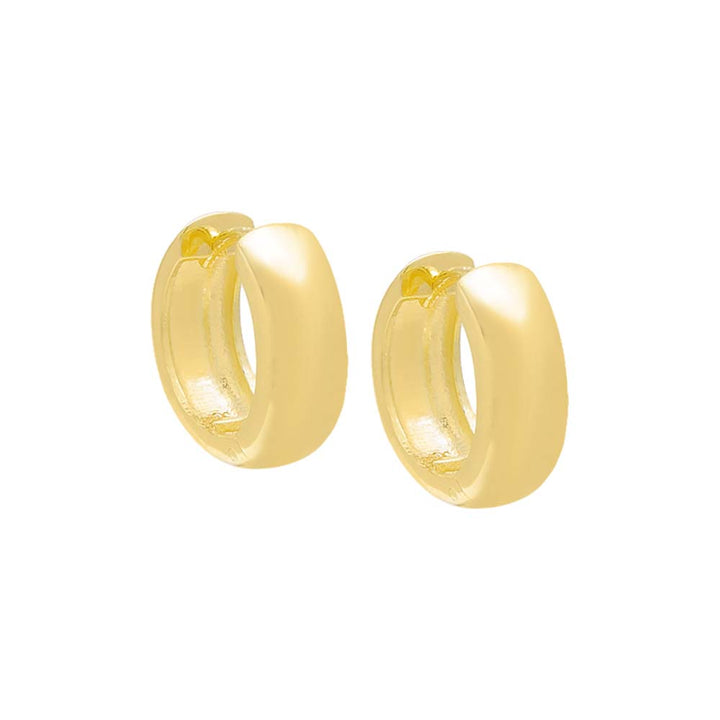 Gold Solid Wide Huggie Earring - Adina Eden's Jewels