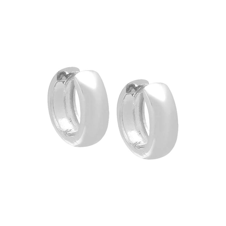 Silver Solid Wide Huggie Earring - Adina Eden's Jewels