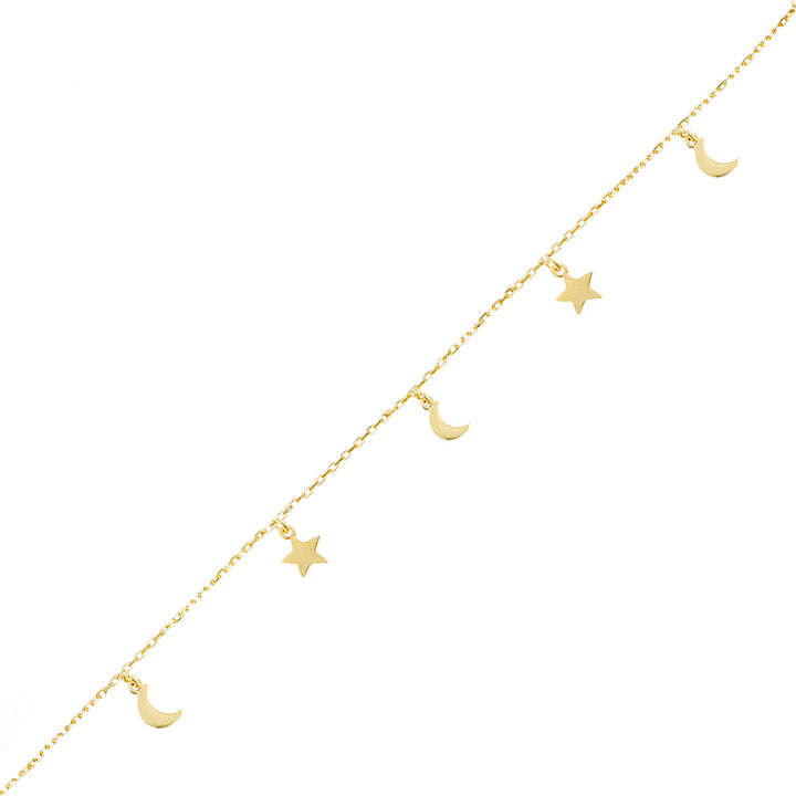 Gold Solid Celestial Charms Bracelet - Adina Eden's Jewels