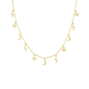 Gold Solid Celestial Charms Choker - Adina Eden's Jewels