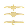  Solid Charms Ring Set - Adina Eden's Jewels