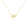 Gold Solid Double Star Necklace - Adina Eden's Jewels