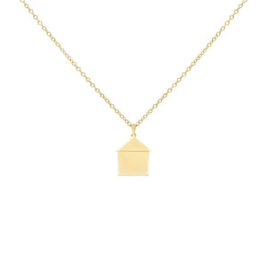 Gold Solid House Necklace - Adina Eden's Jewels
