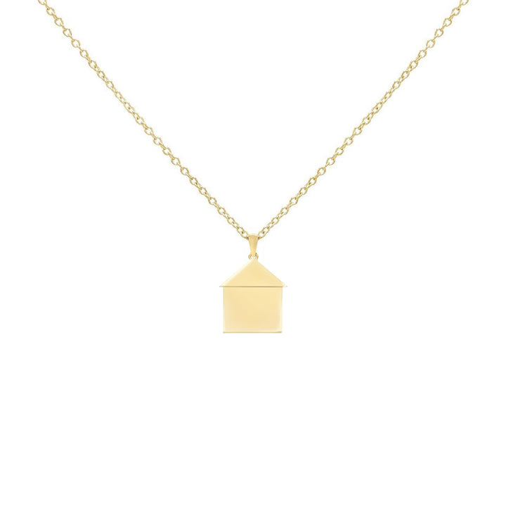 Gold Solid House Necklace - Adina Eden's Jewels