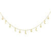 Gold Solid Moon and Star Choker - Adina Eden's Jewels