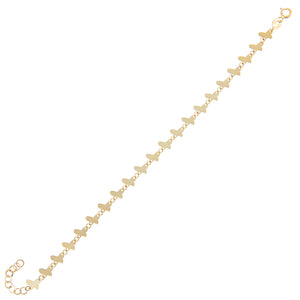 14K Gold Solid Multi Butterfly Bracelet 14K - Adina Eden's Jewels