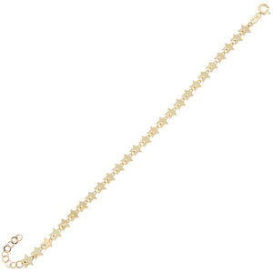14K Gold Solid Multi Star Bracelet 14K - Adina Eden's Jewels