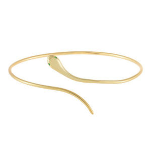 Gold Solid Snake Wrap Bangle - Adina Eden's Jewels