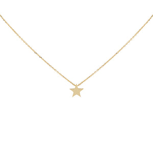 14K Gold Solid Star Necklace 14K - Adina Eden's Jewels