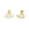 Gold Solitaire Ear Jacket Stud Earring - Adina Eden's Jewels