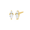 Gold Tiny Solitaire x Marquise CZ Stud Earring - Adina Eden's Jewels