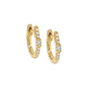 14K Gold / Pair Sparkle Diamond Huggie Earring 14K - Adina Eden's Jewels