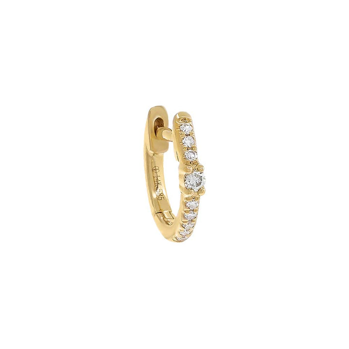 14K Gold / Single Sparkle Diamond Huggie Earring 14K - Adina Eden's Jewels