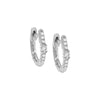14K White Gold / Pair Sparkle Diamond Huggie Earring 14K - Adina Eden's Jewels