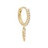 14K Gold / Single Diamond Mini Spike Huggie Earring 14K - Adina Eden's Jewels