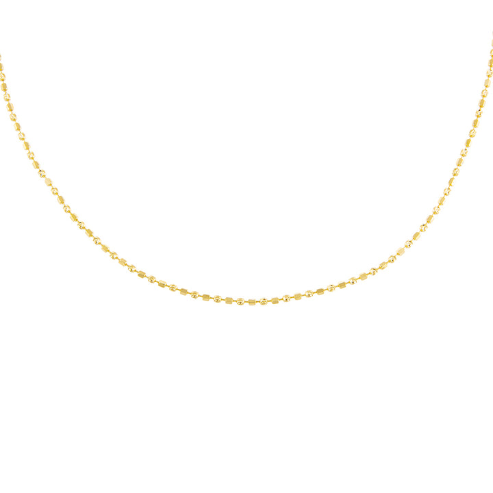 14K Gold / 16" Square Beaded Necklace 14K - Adina Eden's Jewels