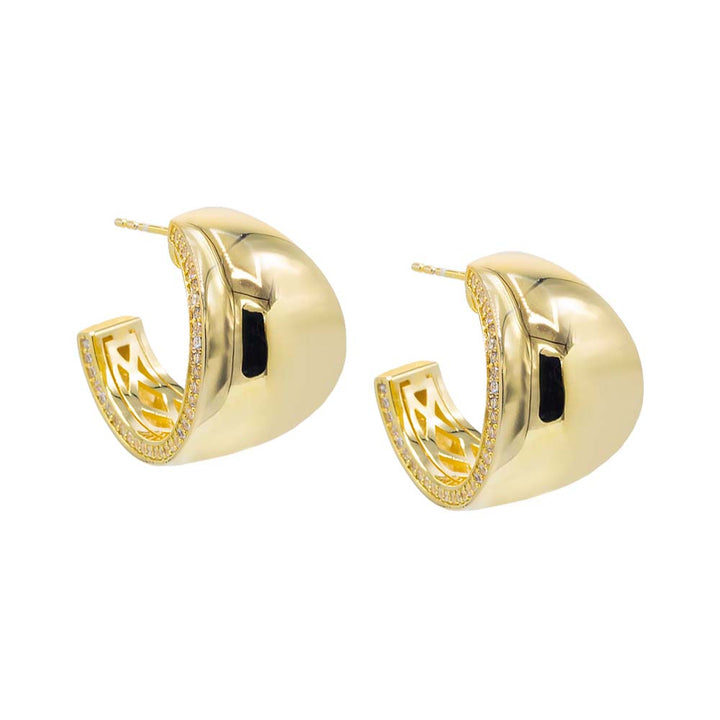 Gold / Pair Super Wide Graduated Hoop Earring - Adina Eden's Jewels