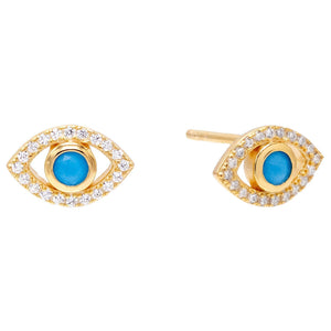 Turquoise Evil Eye Stud Earring - Adina Eden's Jewels