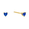 Sapphire Blue CZ Heart Stud Earring - Adina Eden's Jewels