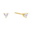 Gold CZ Heart Stud Earring - Adina Eden's Jewels