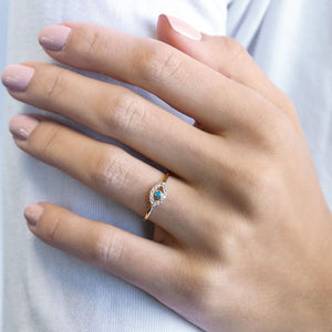  Encrusted Evil Eye Ring - Adina Eden's Jewels