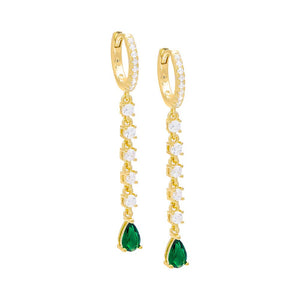 Gold Teardrop CZ Drop Huggie Earring - Adina Eden's Jewels