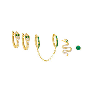 Emerald Green Snake Lovers Combo Set - Adina Eden's Jewels