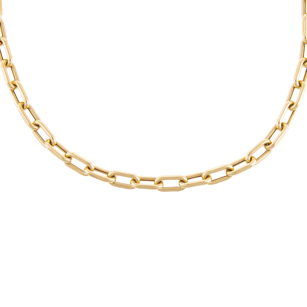 Thick Oval Link Chain Necklace 14K - Adina Eden's Jewels