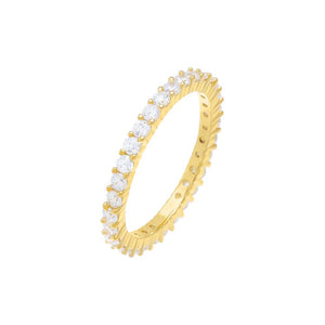 Gold / 3 Thin CZ Eternity Band - Adina Eden's Jewels