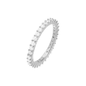 Silver / 9 Men's Thin CZ Eternity Band - Adina Eden's Jewels