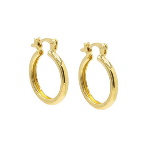 Gold / 18MM / Pair Thin Solid Tube Huggie Earring - Adina Eden's Jewels