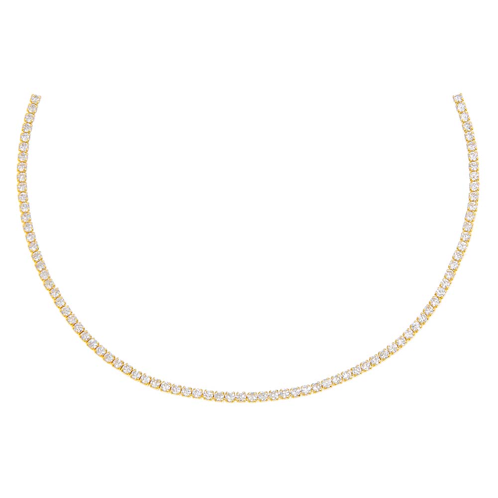 Gold Thin Tennis Choker - Adina Eden's Jewels