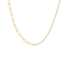 Gold Thin Tennis X Chunky Link Necklace - Adina Eden's Jewels