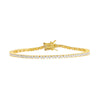 Gold / 6.75" Thin Three Prong Tennis Bracelet - Adina Eden's Jewels