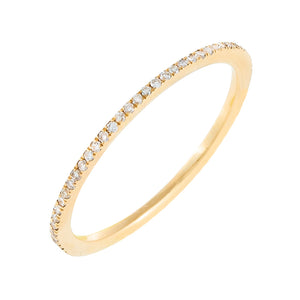 14K Gold / 9 Thin Diamond Eternity Band 14K - Adina Eden's Jewels