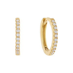 Gold Thin CZ Huggie Earring - Adina Eden's Jewels