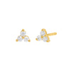 Gold / 3MM / Pair Tiny CZ Cluster Stud Earring - Adina Eden's Jewels
